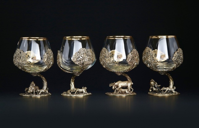 Бокал для коньяка "Охота" Медведь  430 мл - фото №6