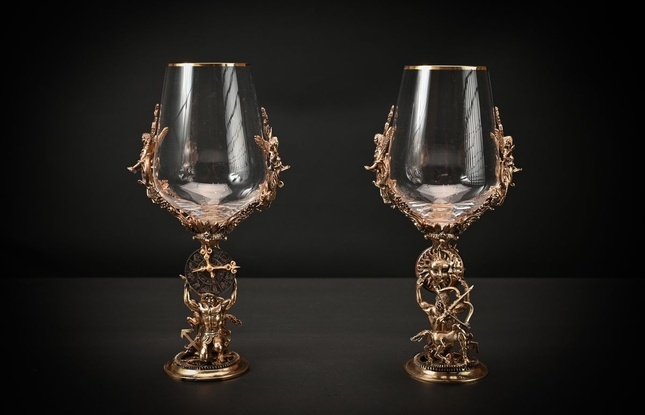 Бокал для вина "Гороскоп Стрелец"  2 шт.  в подарочном футляре с художественным оформлением  430 мл - фото №3