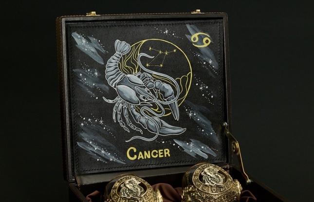 Бокал для коньяка Зодиак "Рак"  2 шт.  в подарочном футляре с художественным оформлением  430 мл - фото №1