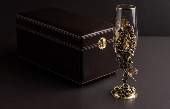 Бокал для шампанского «Цветочная фантазия» 180 мл - фото №1