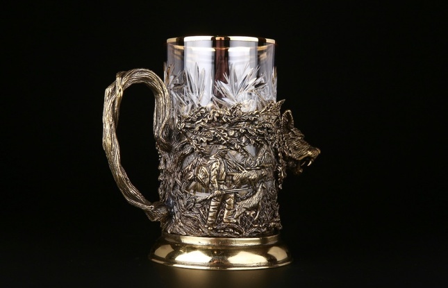 Подстаканник "Русский лес -Волк" 250 мл - фото №3