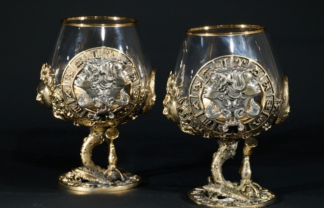 Бокал для коньяка Зодиак "Близнецы"  2 шт.  в подарочном футляре с художественным оформлением  430 мл - фото №4