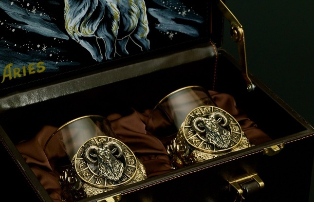 Стакан для виски Зодиак  "Овен" 2 шт.  в подарочном кейсе с художественным оформлением 310 мл - фото №2