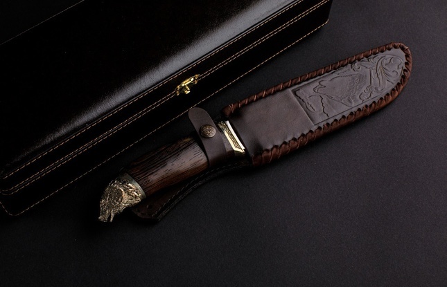 Подарочный туристический нож «Ферзь» сталь 65Х13 в футляре - фото №3