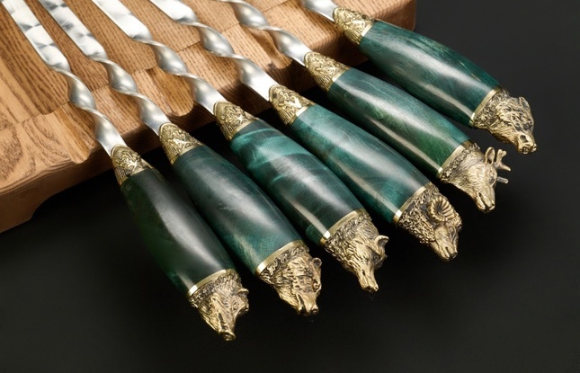 Набор шампуров в чехле "Кочевник 15 Звери большие Премиум" - фото №4