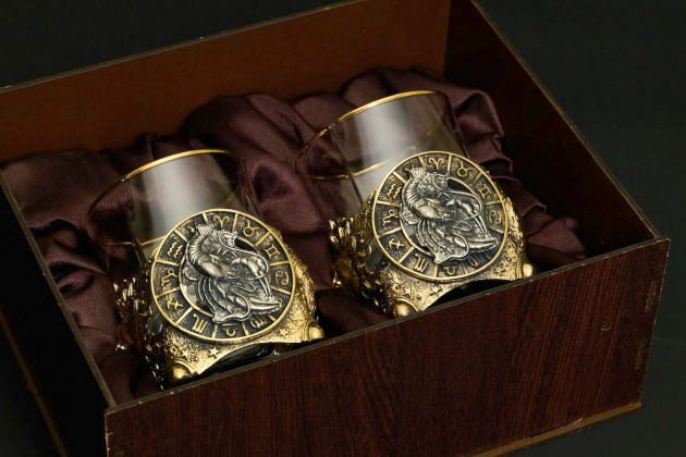 Стакан для виски Зодиак  "Рак" 2 шт в подарочной коробке 