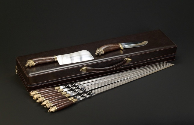 Набор шампуров в футляре «Скиф 3» Звери каменные - фото №2