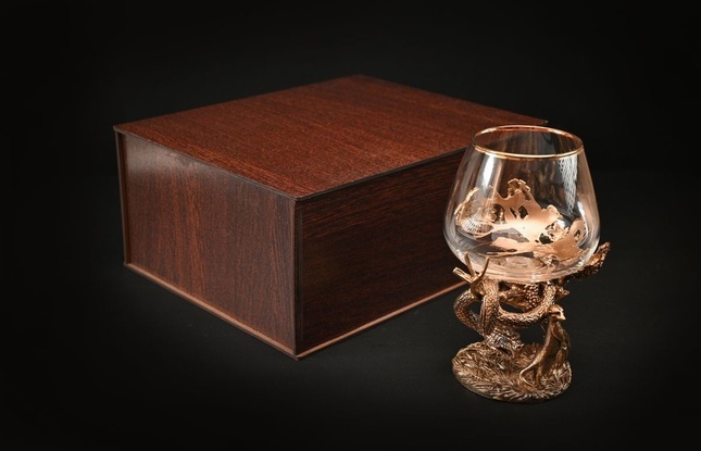 Бокал для коньяка "Год Змеи"  2 шт.  в подарочном футляре с художественным оформлением  430 мл - фото №5