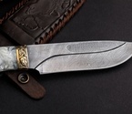 Подарочный нож «Беркут» дамасская сталь в футляре - фото №2