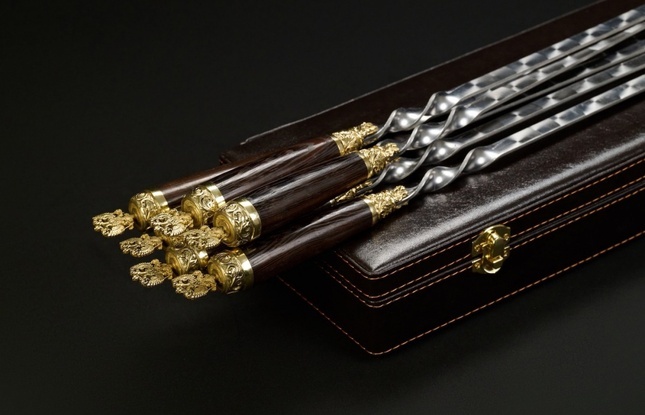 Набор шампуров в футляре «Презент 6 Державный» - фото №4