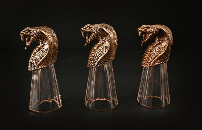 Набор лафитников "Змеи"  (6 шт.) в подарочном футляре с художественным оформлением  50 мл - фото №3