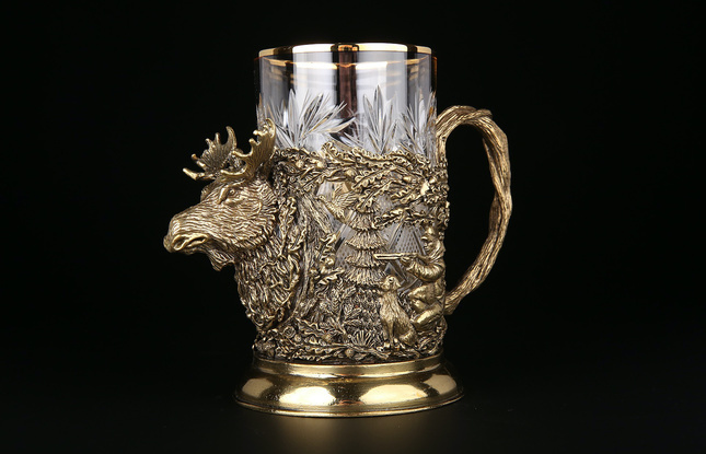 Набор подстаканников "Русский Лес" 4 шт в подарочном кейсе  250 мл - фото №3