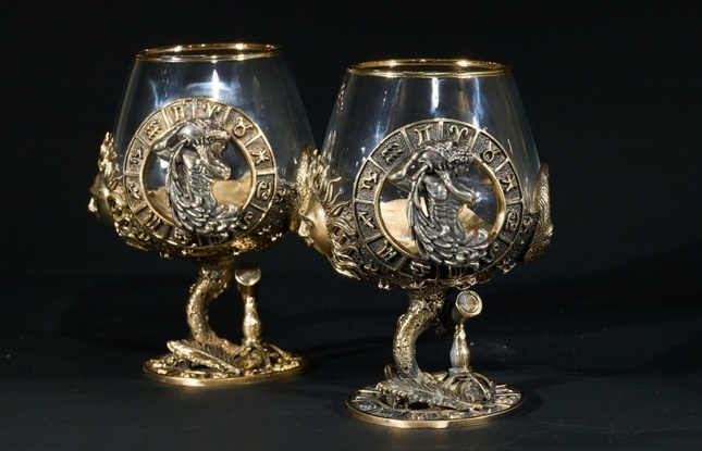 Бокал для коньяка Зодиак "Водолей"  2 шт.  в подарочном футляре с художественным оформлением  430 мл - фото №5