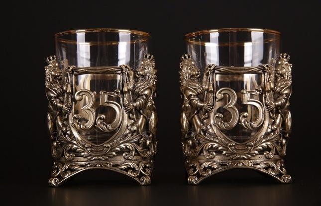 Набор стаканов для виски «Юбилейный» (35,40,45,50,55,60,65,70 Лет) 310 мл - фото №4