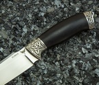 Нож «Скорпион 2» (elmax, мореный граб, литье мельхиор 1) - фото №4