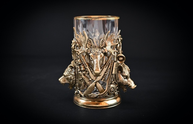 Подстаканник "Трофейный" 1 шт в подарочном футляре с художественным оформлением  250 мл - фото №5