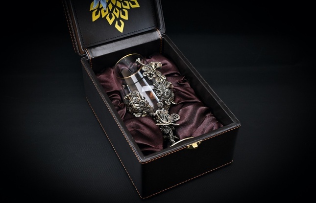 Бокал для вина "Цветочная фантазия"  1 шт.  в подарочном футляре с художественным оформлением  430 мл - фото №1