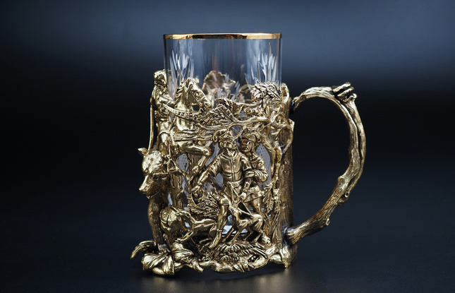 Набор подстаканников «Медведь»  2шт в подарочном футляре  250 мл - фото №4