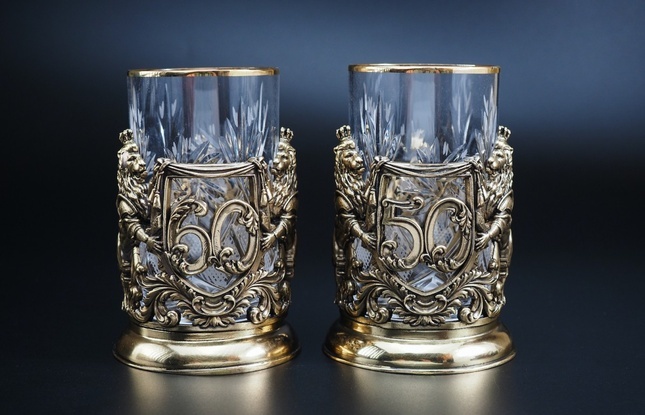 Подстаканник «Юбилейный» (35,40,45,50,55,60,65,70 Лет) 250 мл - фото №2