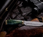 Подарочный нож «Беркут» (дамасская сталь, карельская береза) в футляре - фото №1