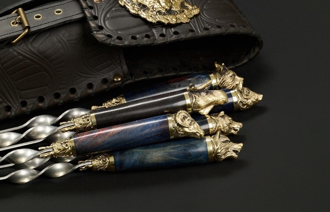 Набор шампуров в чехле "Кочевник 3 Звери Лесные Премиум" - фото №3