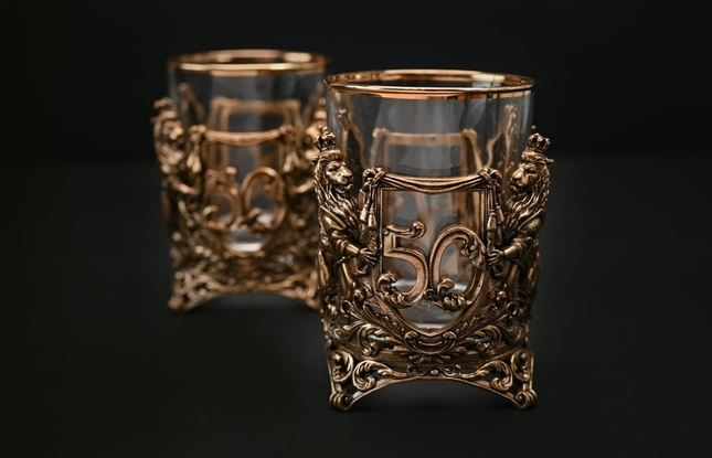 Набор стаканов для виски Юбилейный 50  лет  6 шт. 310 мл в подарочном кейсе  с художественным оформлением - фото №5