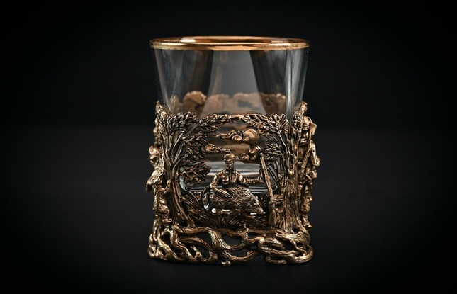 Подарочный набор стаканов для виски   Охота  4 шт. 310 мл в подарочном кейсе  с художественным оформлением - фото №6