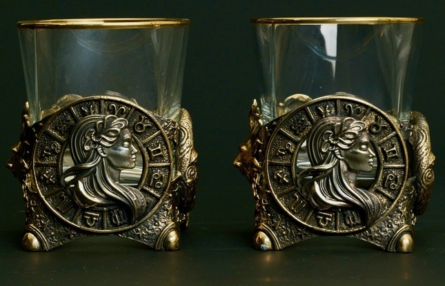 Стакан для виски Зодиак "Дева"  1 шт.  в подарочном кейсе с художественным оформлением 310 мл - фото №1