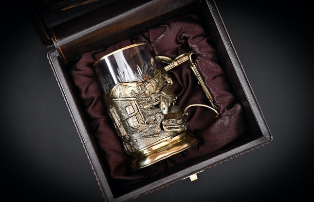 Подстаканник "Успешный человек" 1 шт в подарочном футляре с художественным оформлением  250 мл - фото №2