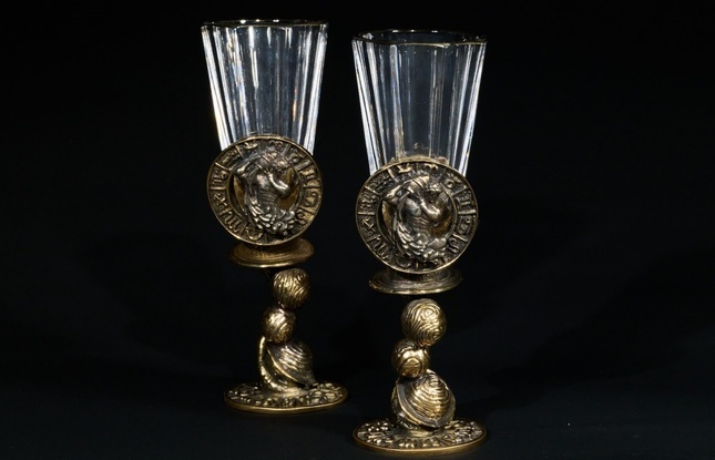 Набор лафитников для водки «Знаки Зодиака Водолей» (2 шт.) в подарочном футляре c художественным оформлением 50 мл - фото №1