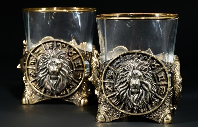 Стакан для виски Зодиак  "Лев" 2 шт.  в подарочном кейсе с художественным оформлением 310 мл - фото №5