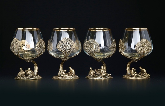 Бокал  для коньяка "Охотники на привале" 430 мл - фото №4