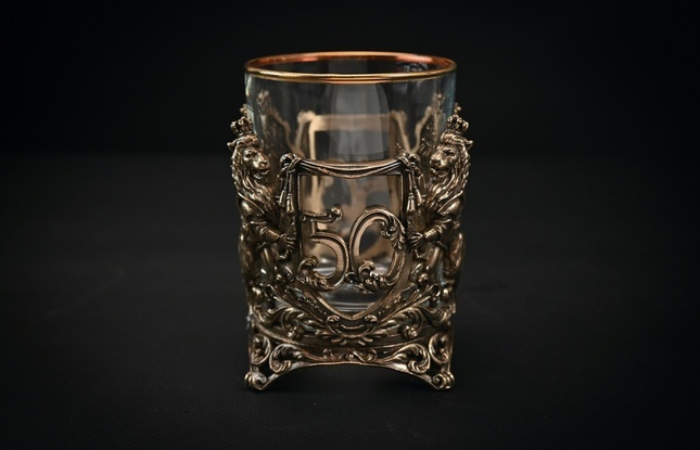 Стакан для виски  Юбилейный 50  лет  2шт. 310 мл в подарочном кейсе  с художественным оформлением - фото №3