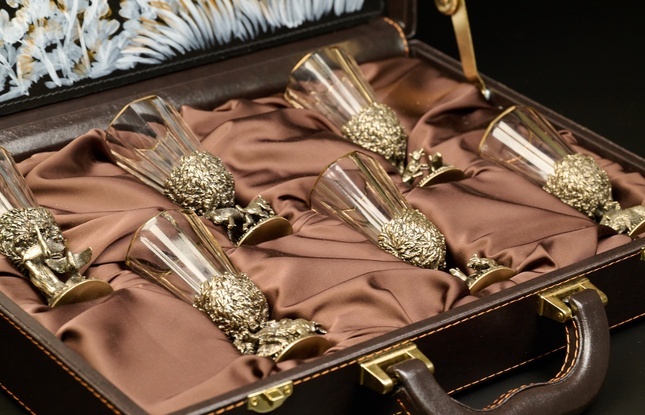 Набор лафитников «Русский Лес "  (6 шт.) в подарочном футляре с художественным оформлением  50 мл - фото №15