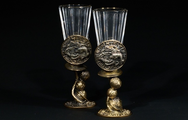 Набор лафитников для водки «Знаки Зодиака Рак» (2 шт.) в подарочном футляре c художественным оформлением 50 мл - фото №5