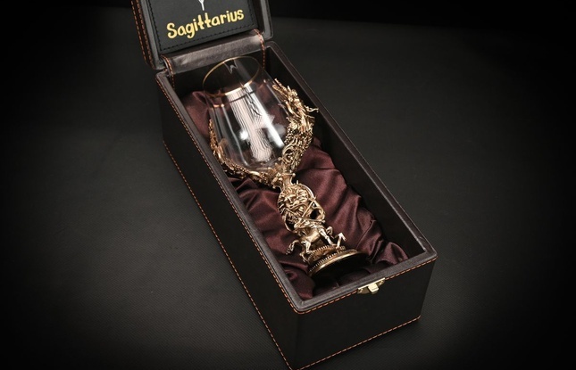 Бокал для вина "Гороскоп Стрелец"  1 шт.  в подарочном футляре с художественным оформлением  430 мл - фото №1