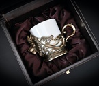 Чашка для кофе "Лев Vip" 1 шт. в подарочном футляре с художественным оформлением чер. 200 мл - фото №2