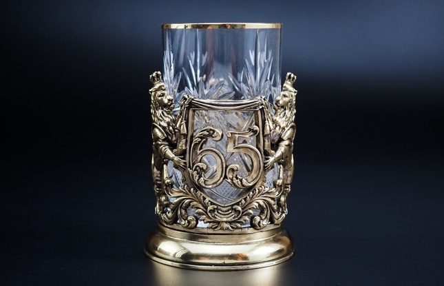Подстаканник «Юбилейный» (35,40,45,50,55,60,65,70 Лет) 250 мл - фото №1
