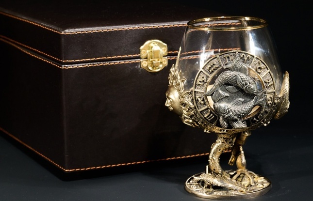 Бокал для коньяка Зодиак "Рыбы"  1 шт.  в подарочном футляре с художественным оформлением  430 мл