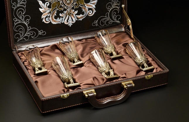 Набор лафитников «Имперский» (6 шт.) в подарочном футляре с художественным оформлением 50 мл - фото №1