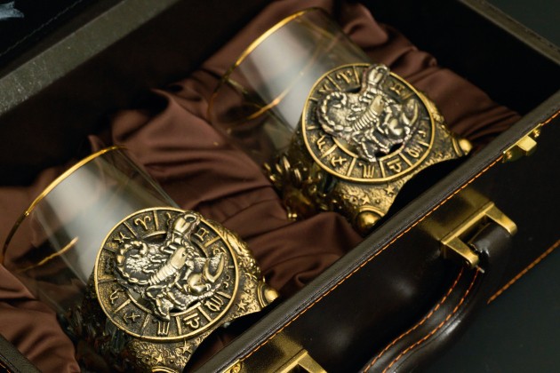 Стакан для виски Зодиак «Скорпион» 430 мл 2 шт в подарочном футляре