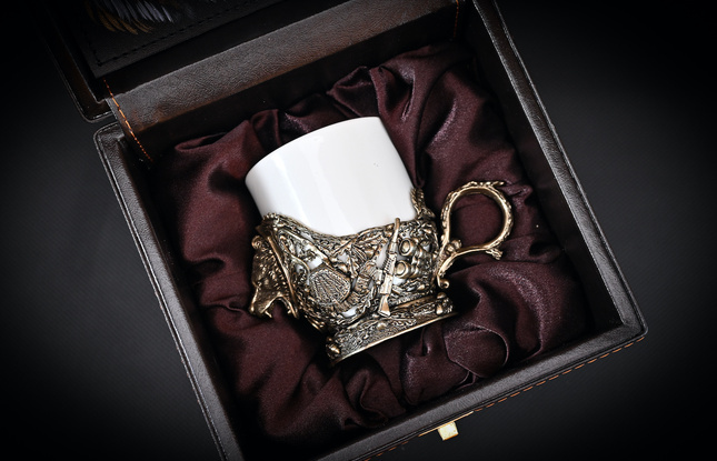 Набор чашек  для кофе "Трофейный" 1 шт. в подарочном футляре с художественным оформлением 200 мл - фото №1