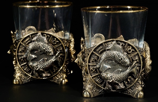 Стакан для виски Зодиак  "Рыбы"  - фото №1