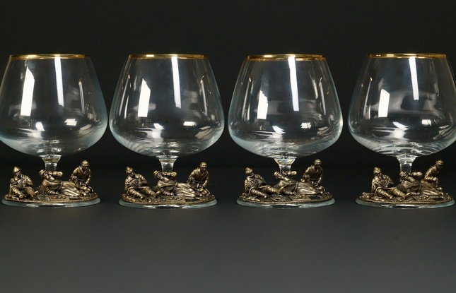 Бокал  для коньяка "Охотники на привале" эконом 430 мл - фото №3