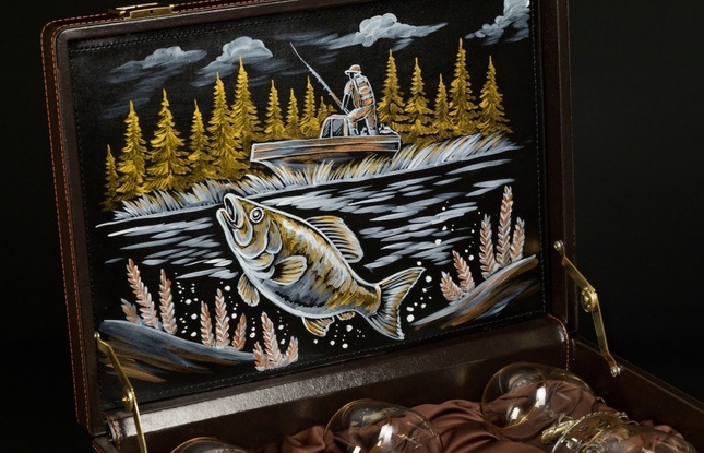 Набор бокалов  «Рыбалка»  эконом 6 шт. в подарочном кейсе с художественным оформлением  430 мл - фото №2