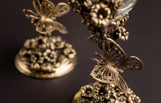 Набор бокалов для шампанского «Цветочная фантазия» (2 шт.) в подарочном футляре 180 мл - фото №5