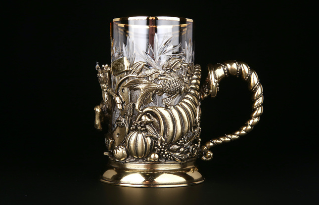 Набор подстаканников "Рог изобилия" 4 шт в подарочном кейсе  250 мл - фото №5