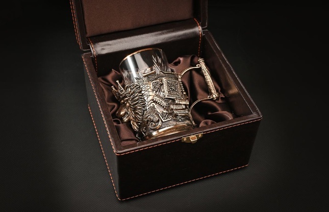 Подстаканник "Мудрому руководителю" 1 шт  в подарочном футляре  250 мл - фото №5