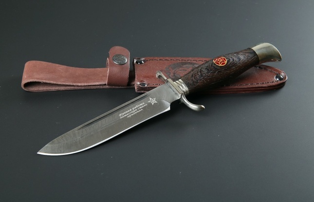 Финка НКВД Д2  дамасская сталь    в подарочной коробке - фото №2