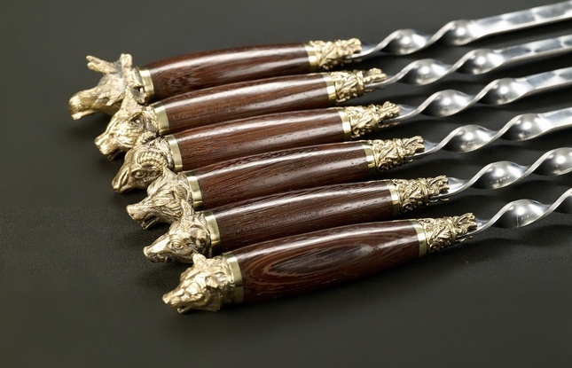 Набор шампуров в футляре «Презент 6 Звери лесные» - фото №4